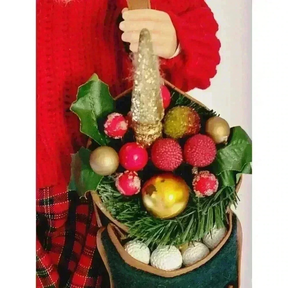 Vintage Golfing Santa Claus Figure Golf Bag Balls & 19th Hole Golf Flag XMAS - Picture 8 of 16